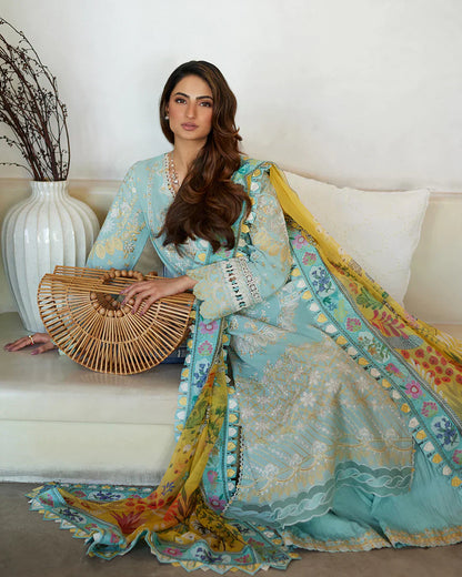 Faiza Saqlain | Liliana Luxury Lawn 24 | Galina - Ladies Clothes - Maria Faisal
