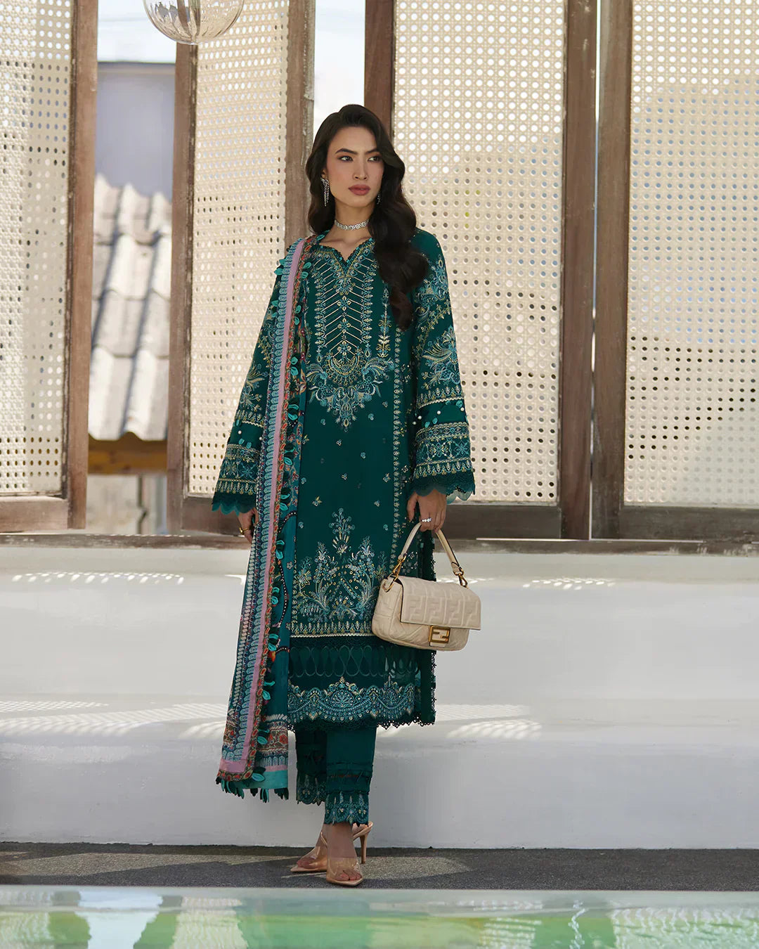 Faiza Saqlain | Liliana Luxury Lawn 24 | Milena - Ladies Clothes - Maria Faisal