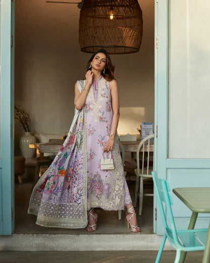 Faiza Saqlain | Liliana Luxury Lawn 24 | Nazeli - Ladies Clothes - Maria Faisal