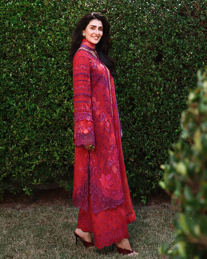Mushq | Amoi Luxury Lawn | Falling Petals - Luxury Dress - available at Maria Faisal in UK and USA.