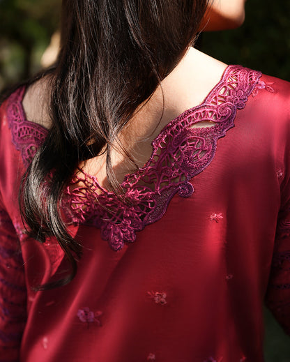 Mushq | Amoi Luxury Lawn | Falling Petals - Luxury Dress - available at Maria Faisal in UK and USA.