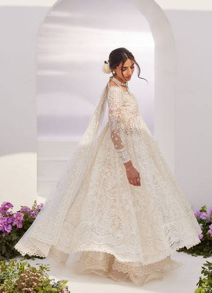 Farah Talib Aziz | Zaza Luxe Pret 24 | MAELLE IVORY EMBROIDERED AND EMBELLISHED KALIDAAR - Ladies Clothes - Maria Faisal