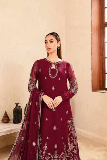 Farasha | Ritizer Festive Formals | Majestic Rouge - Ladies Clothes - Maria Faisal