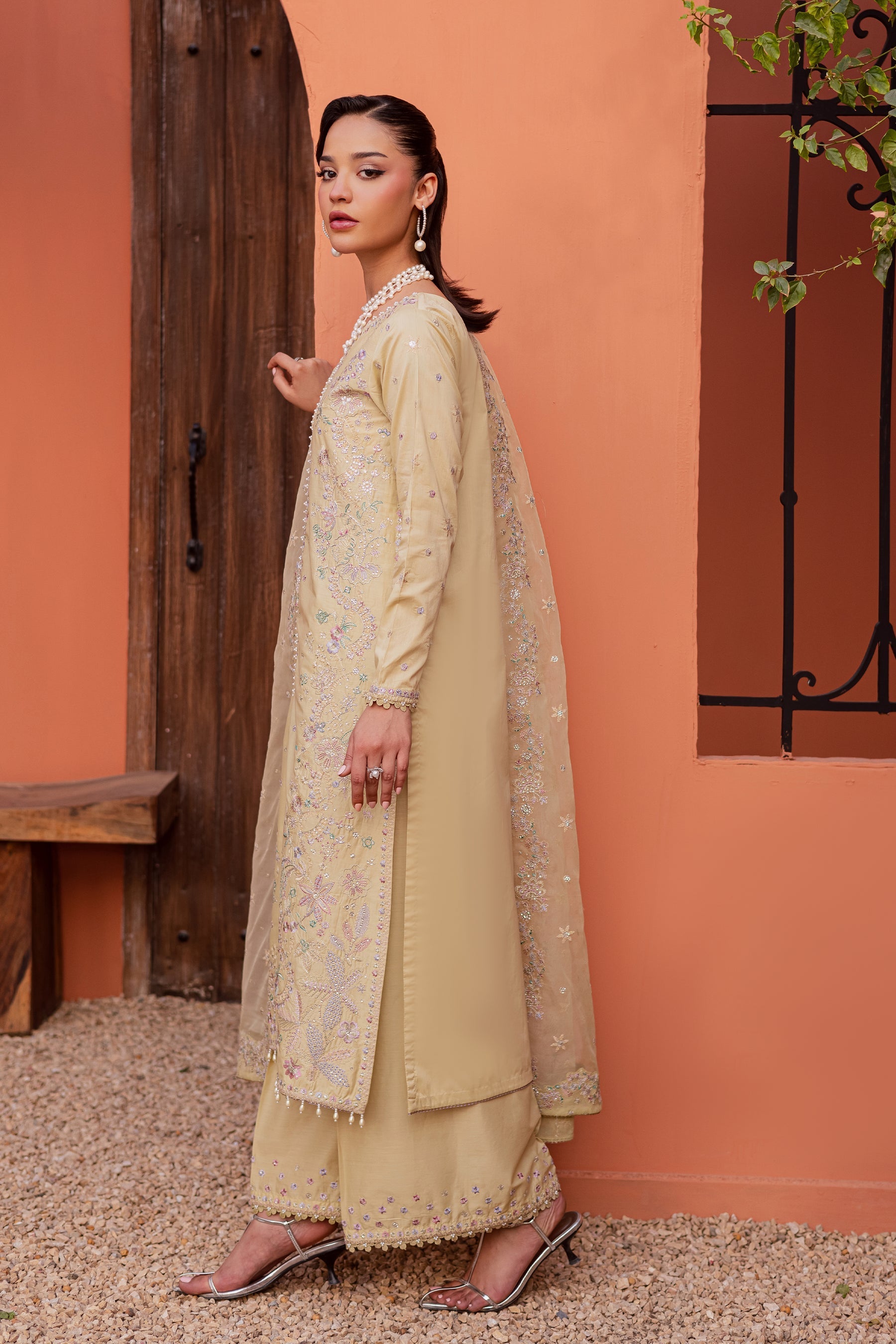 Batik | Festive Eid 26 | Felia - Luxury Dress - available at Maria Faisal in UK and USA.