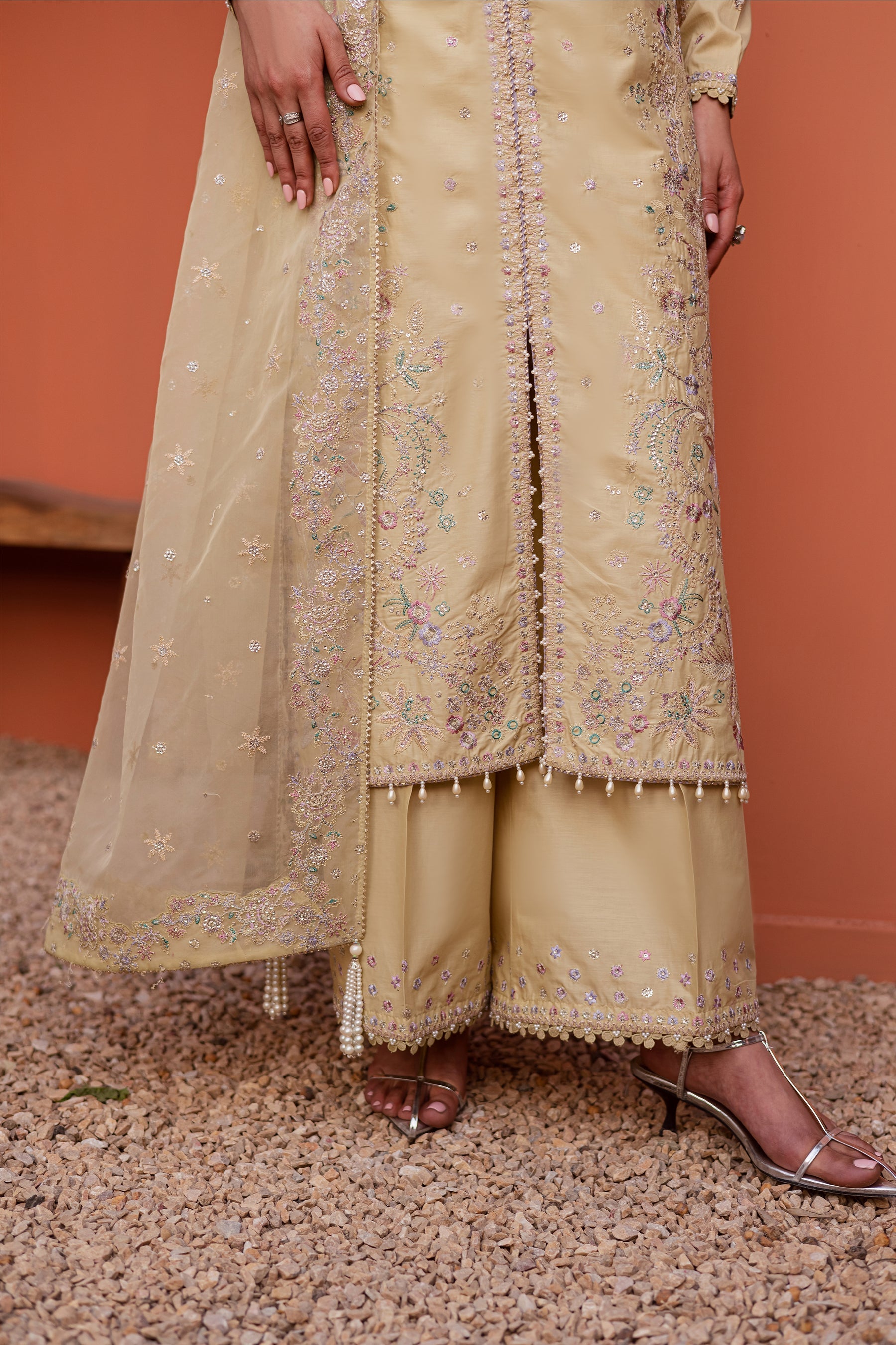Batik | Festive Eid 26 | Felia - Luxury Dress - available at Maria Faisal in UK and USA.