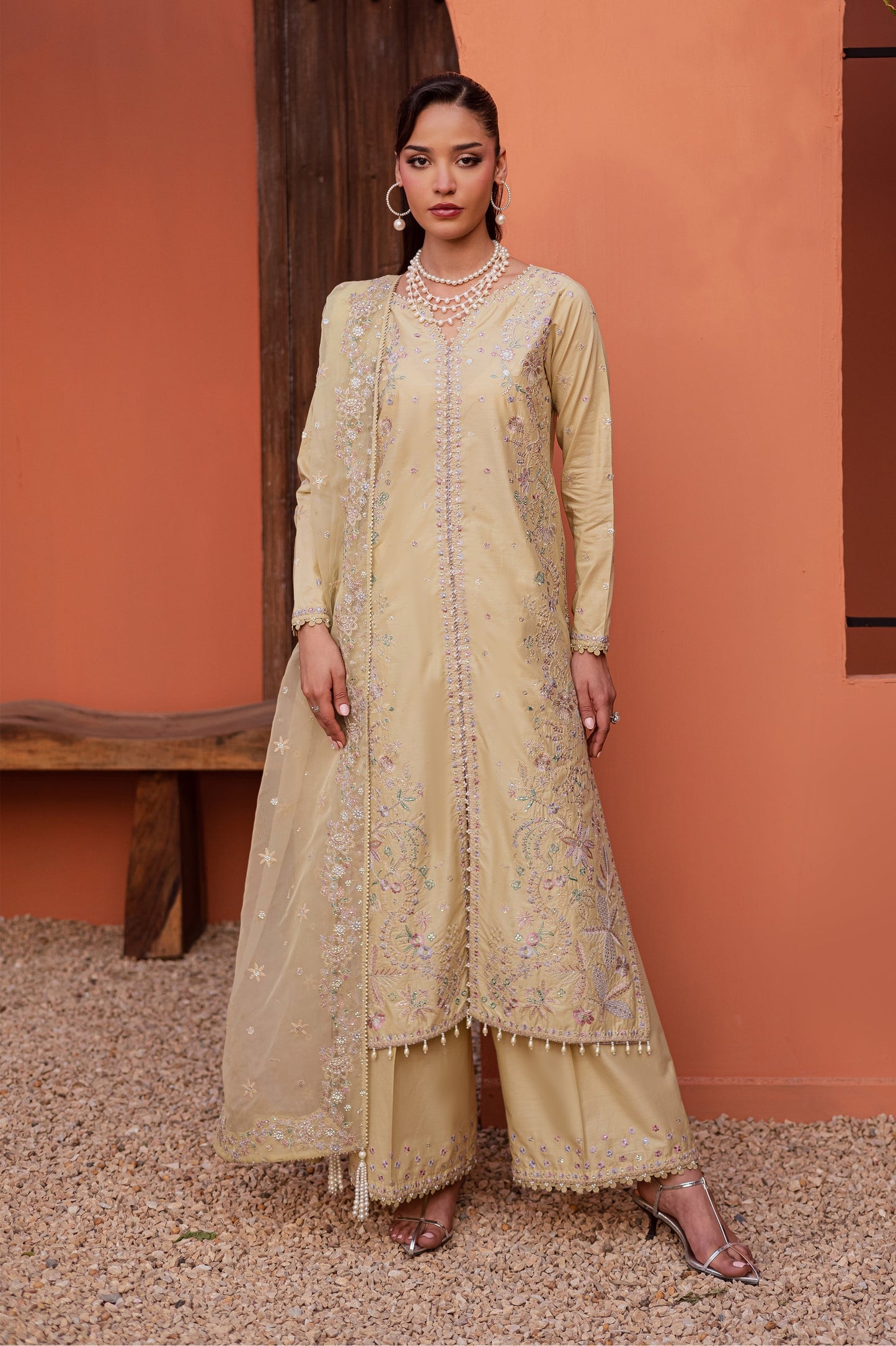 Batik | Festive Eid 26 | Felia - Luxury Dress - available at Maria Faisal in UK and USA.