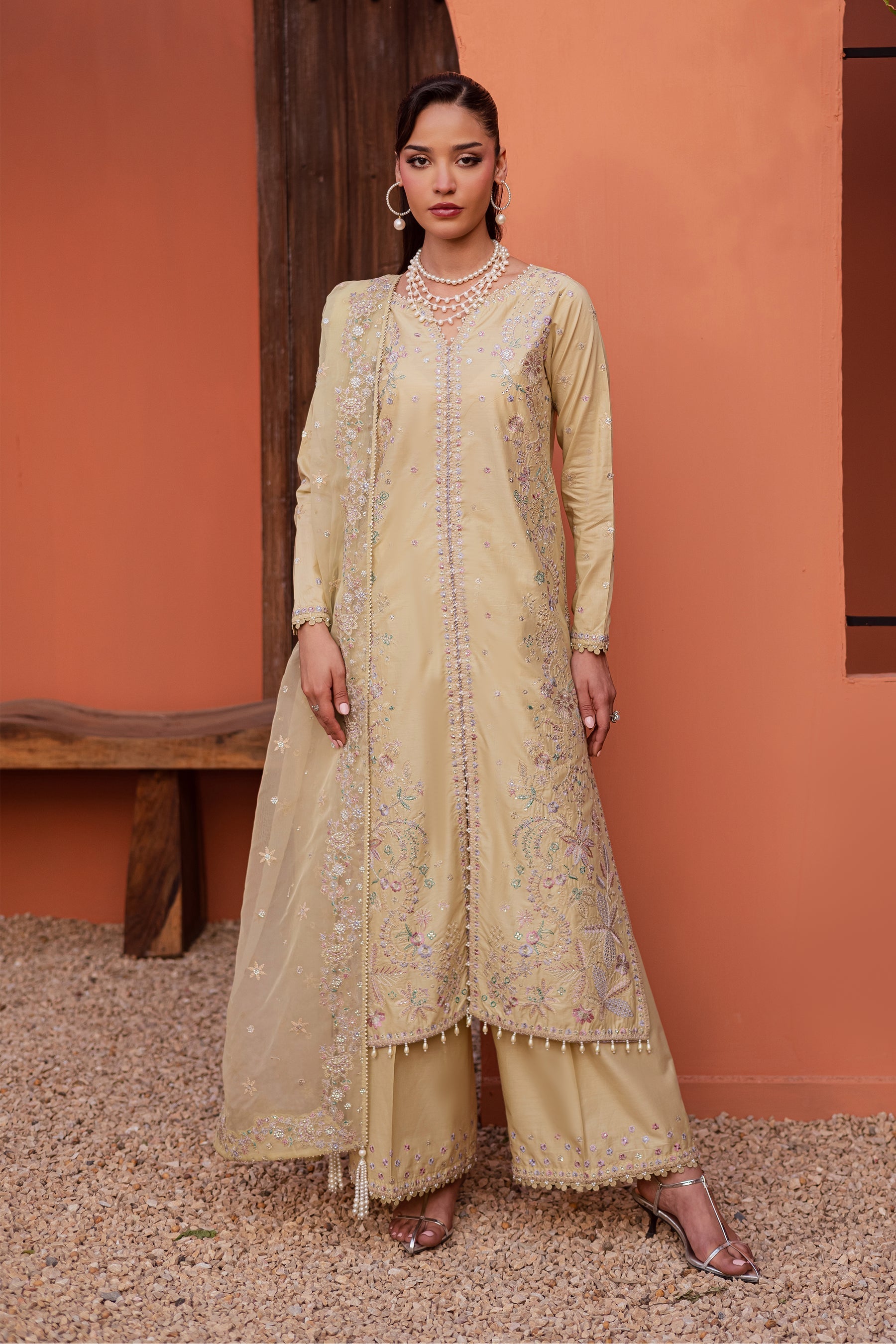 Batik | Festive Eid 26 | Felia - Luxury Dress - available at Maria Faisal in UK and USA.