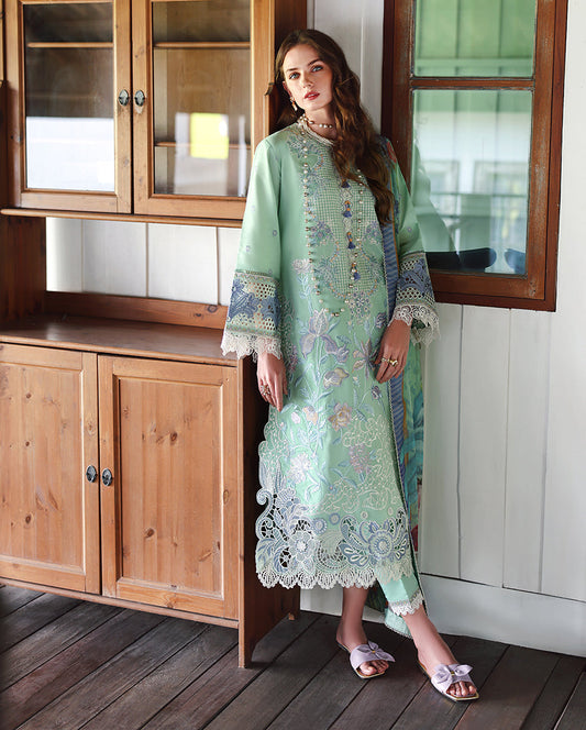 Mushq | The Secret Garden Lawn | Fernlore - Luxury Dress - available at Maria Faisal in UK and USA.