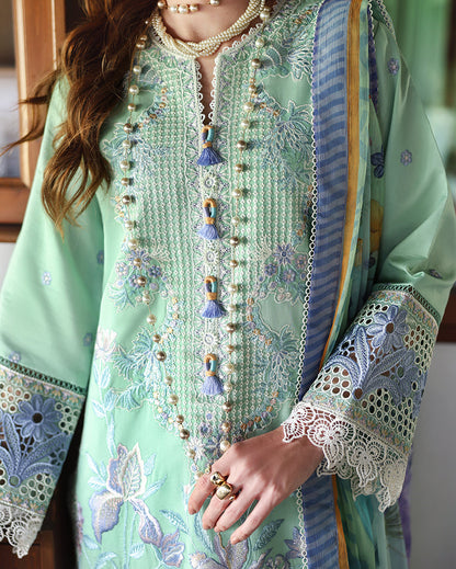 Mushq | The Secret Garden Lawn | Fernlore - Luxury Dress - available at Maria Faisal in UK and USA.