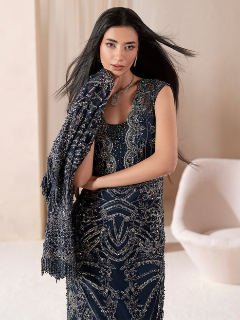 Epoque | Reve Luxury Formals | Feu - Formal Dress - available at Maria Faisal in UK and USA.