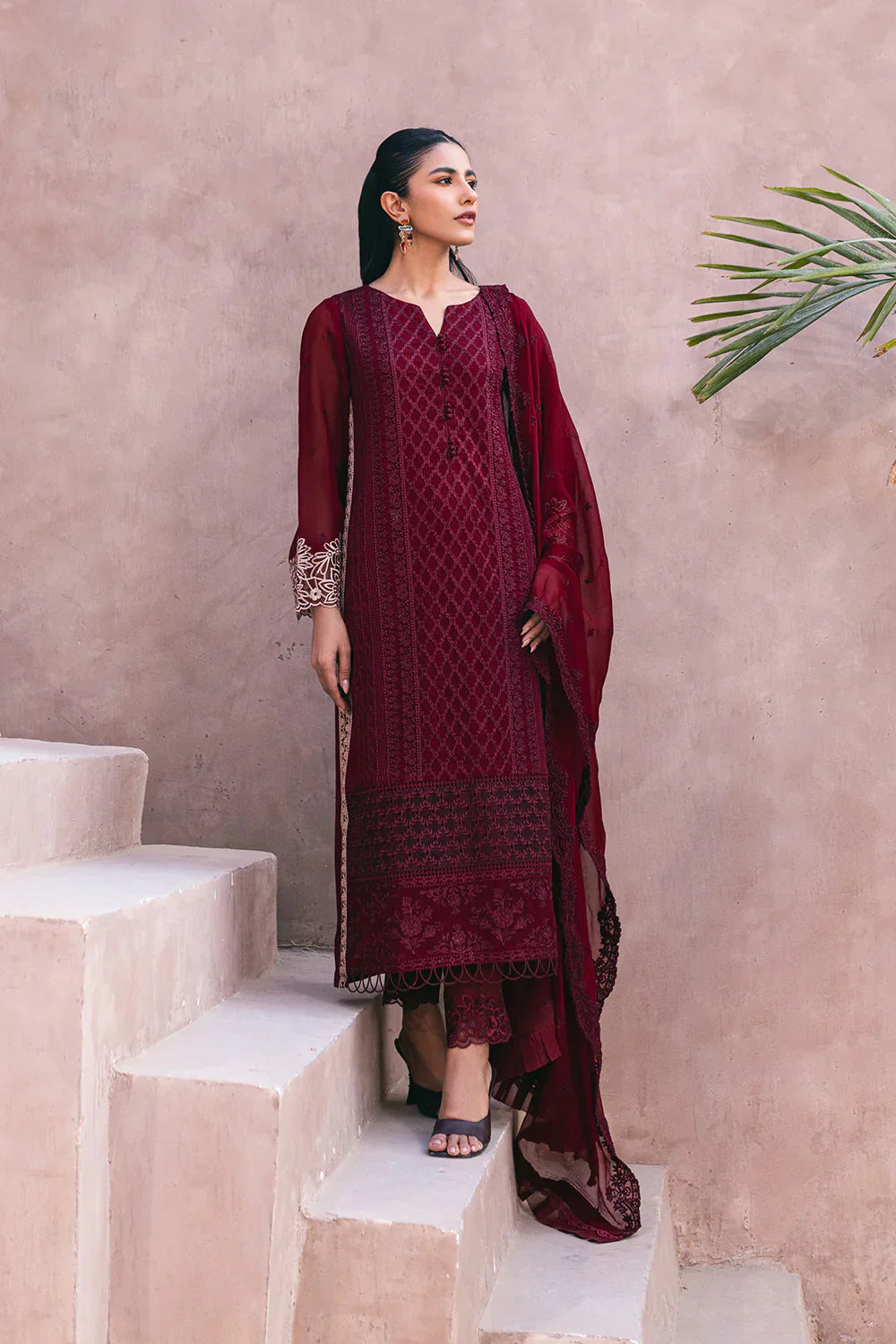 Azure | Embroidered Ensembles 3 Pcs | Fire Lily - Formal 