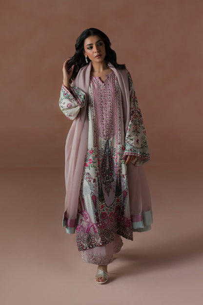 Ammara Khan | Flo 25 | Raspberry Cooler Long shirt Set (D-05) by Maria Faisal - Registered Vendor of : Ammara Khan - type : Ladies Clothes - 100% original wedding dresses