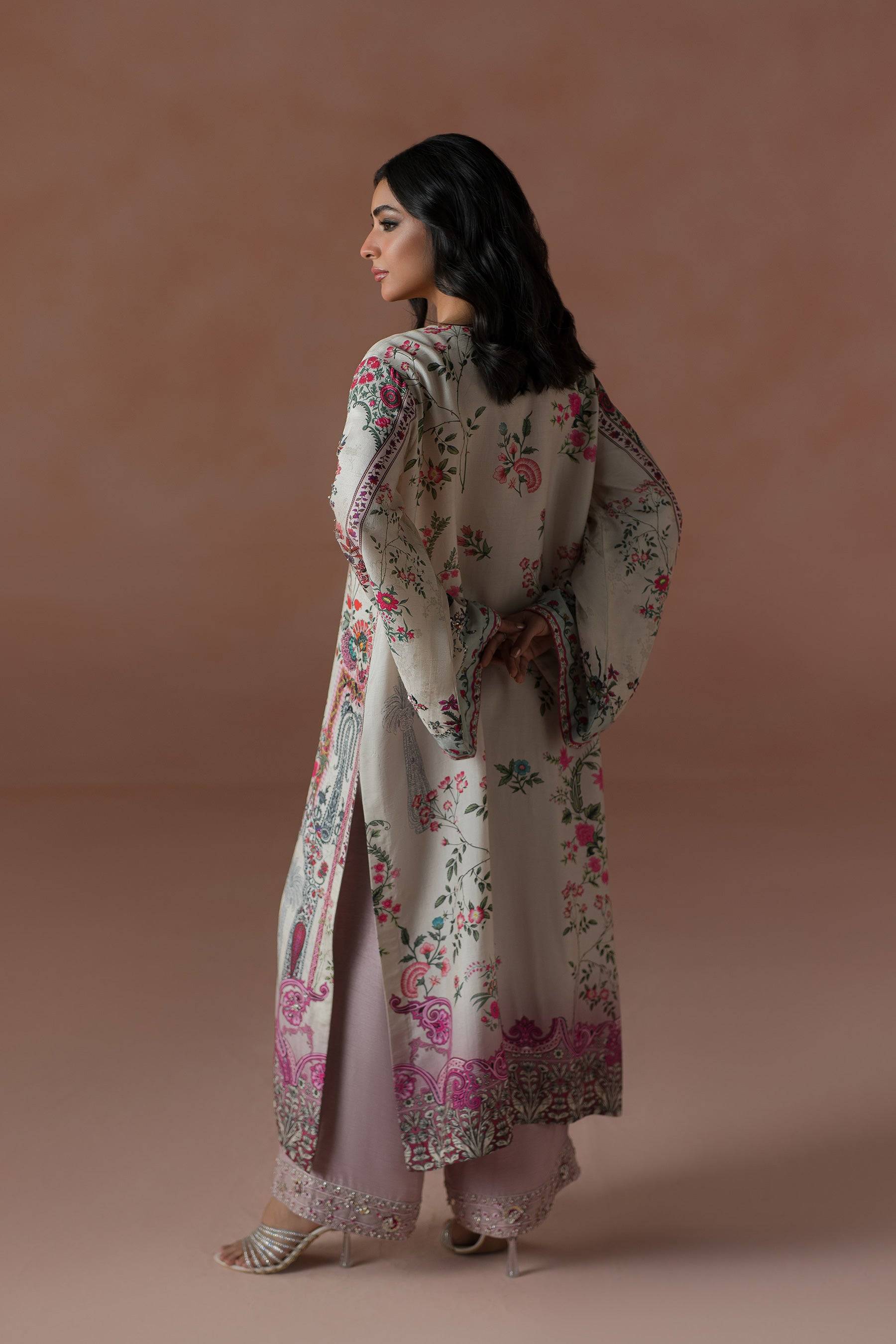 Ammara Khan | Flo 25 | Raspberry Cooler Long shirt Set (D-05) by Maria Faisal - Registered Vendor of : Ammara Khan - type : Ladies Clothes - 100% original wedding dresses