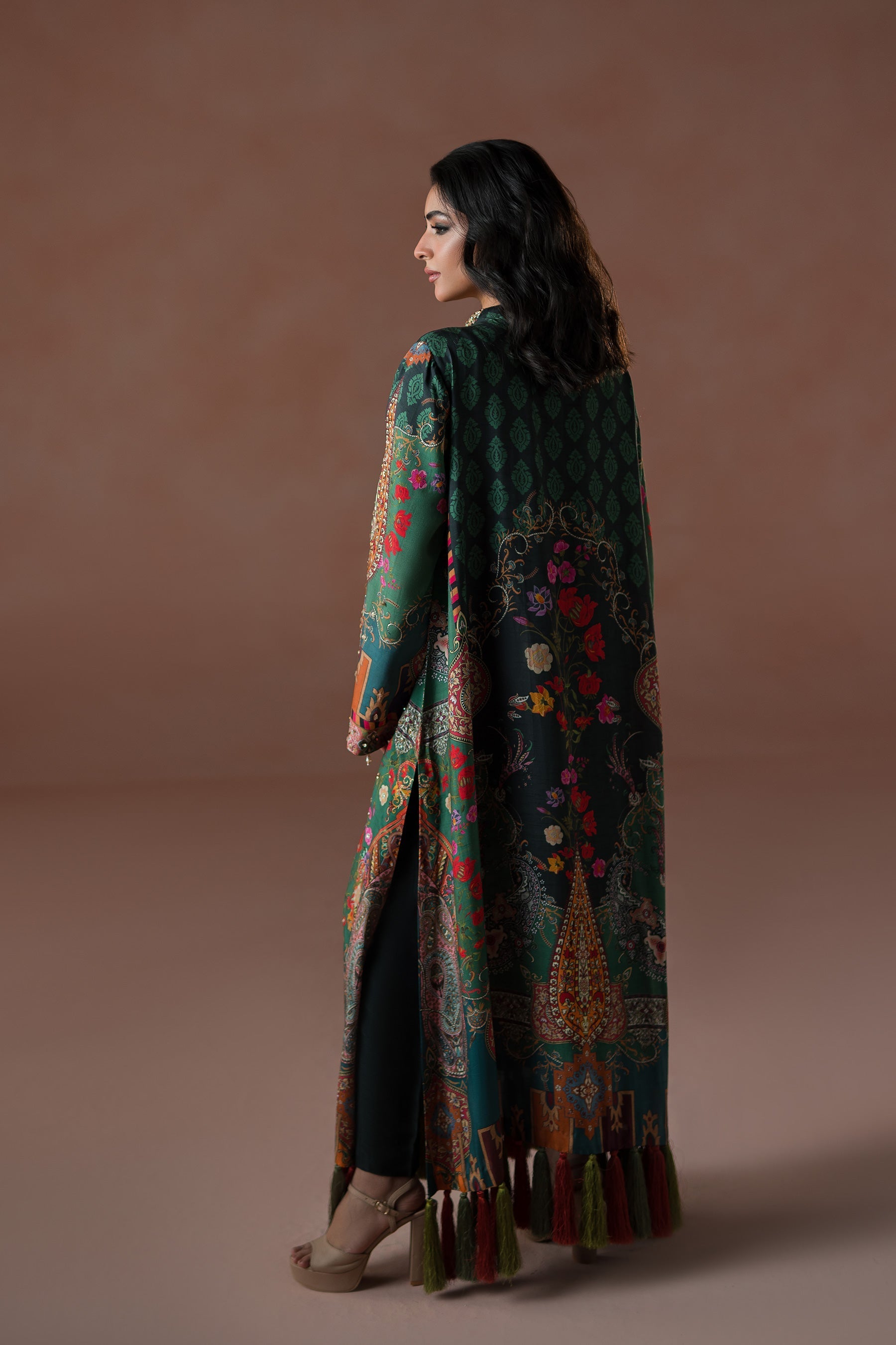 Ammara Khan | Flo 25 | Forest Floral Tassel Kaftan Set (D-06) by Maria Faisal - Registered Vendor of : Ammara Khan - type : Ladies Clothes - 100% original wedding dresses