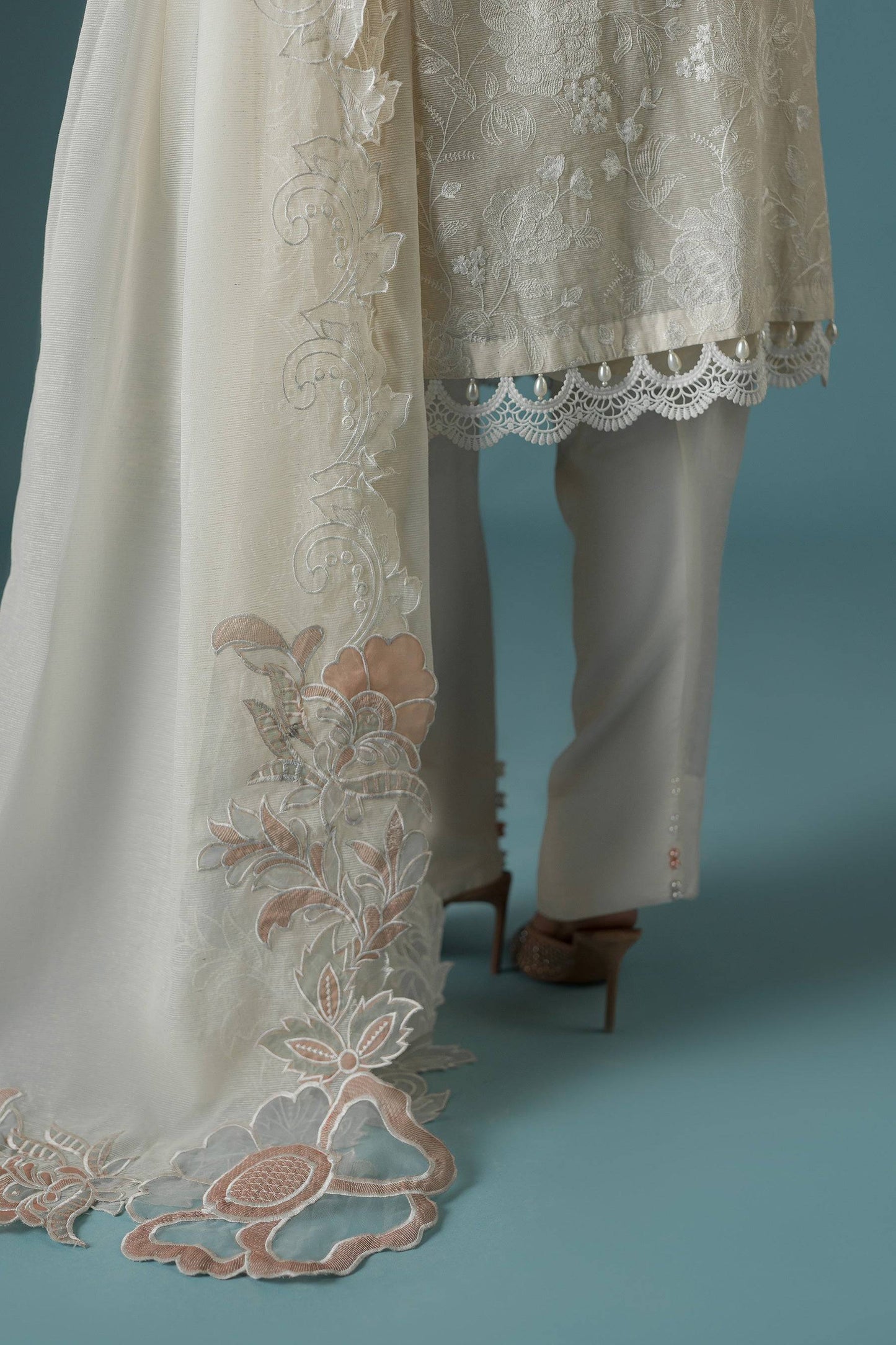 Ammara Khan | Flo 25 | Pearl Spring Lily Shalwar Set (D-10) by Maria Faisal - Registered Vendor of : Ammara Khan - type : Ladies Clothes - 100% original wedding dresses