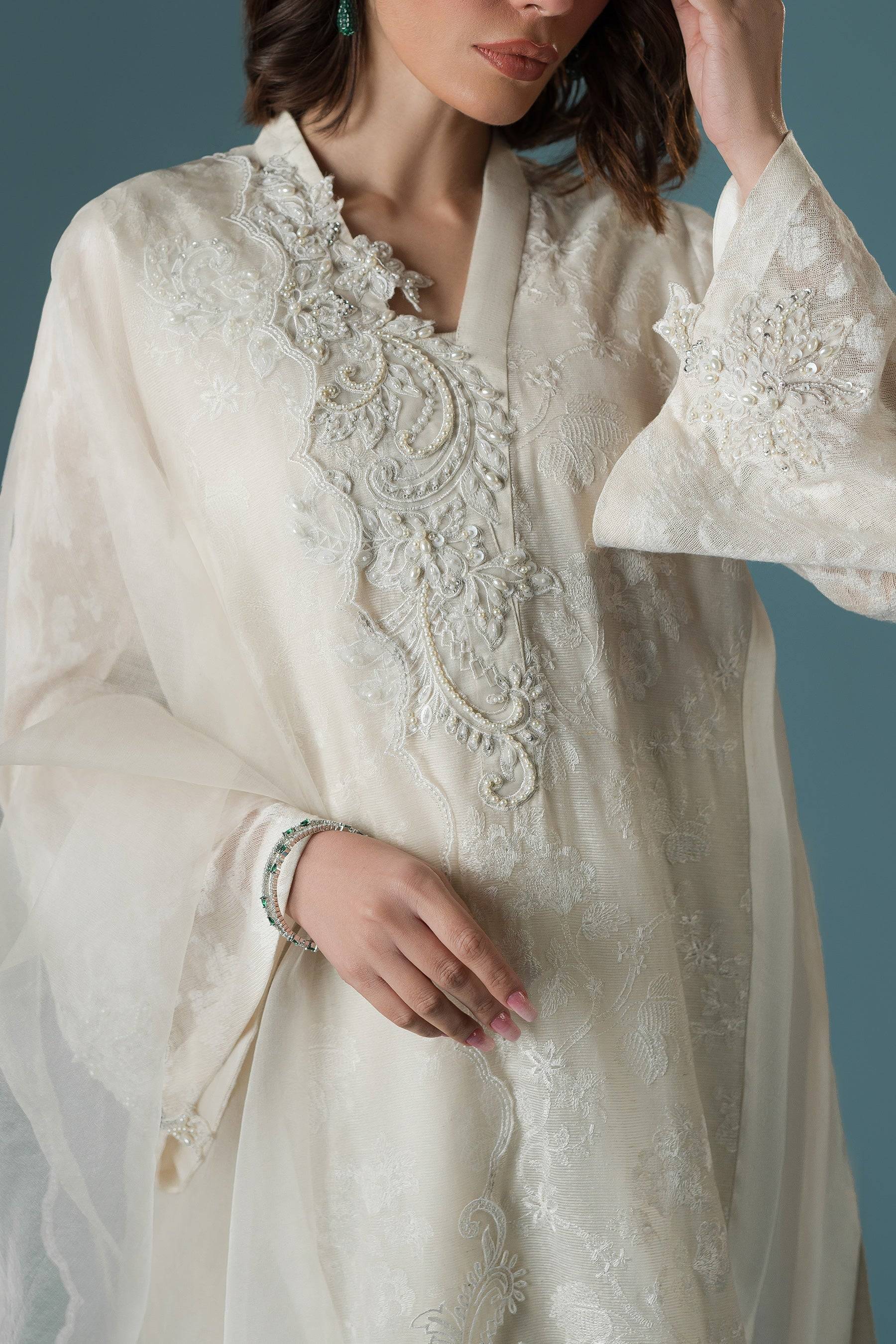 Ammara Khan | Flo 25 | Chandni Rani Long Kurta Set (D-11) by Maria Faisal - Registered Vendor of : Ammara Khan - type : Ladies Clothes - 100% original wedding dresses