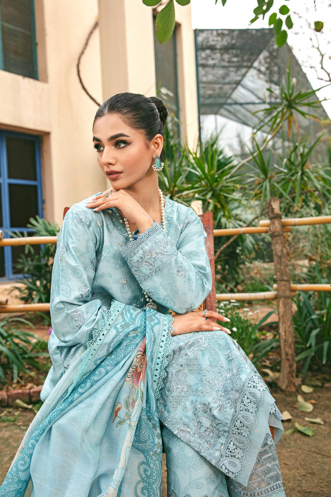 Florent | Luxury Lawn 24 | FFL-8B - Ladies Clothes - Maria Faisal