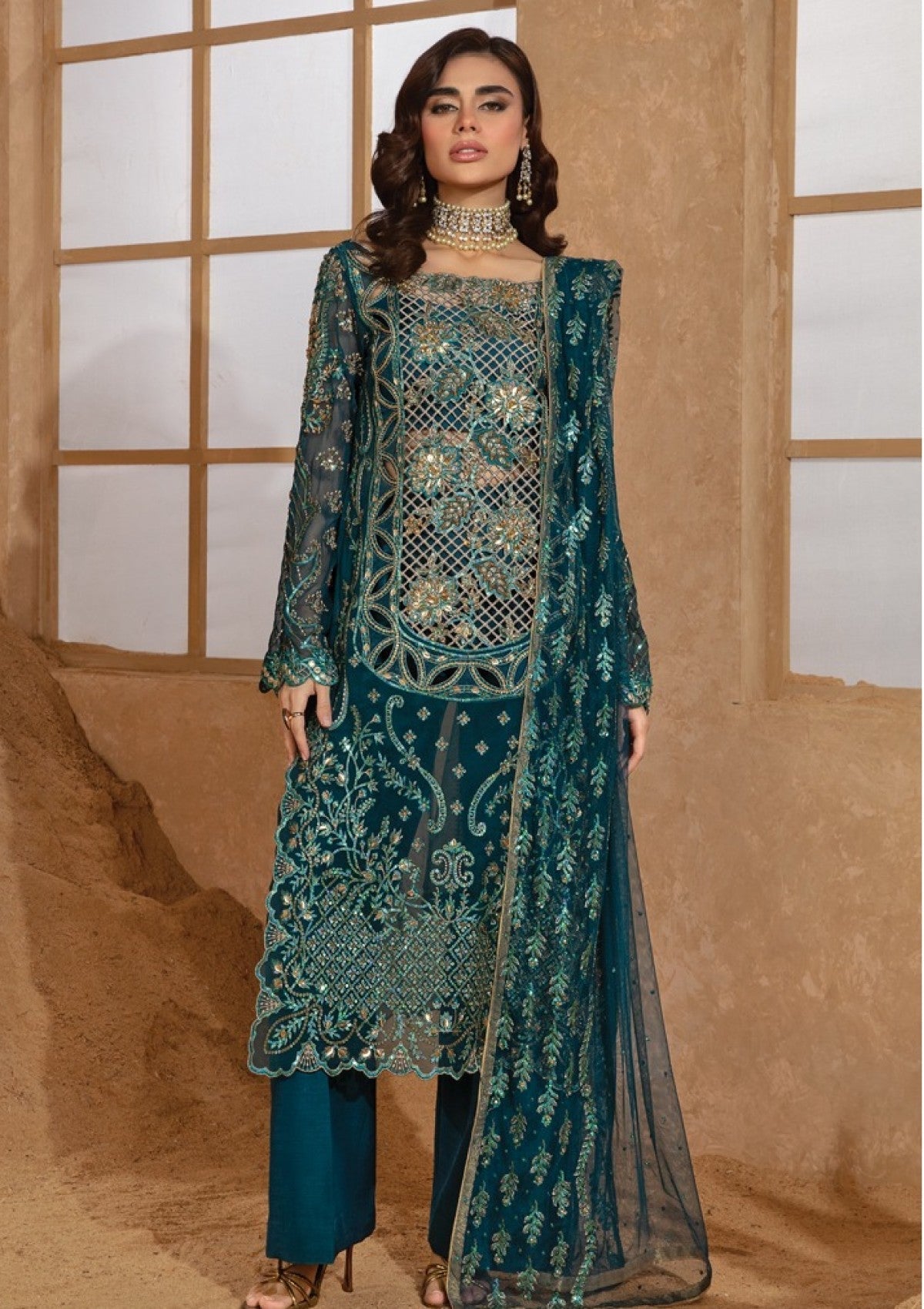 Rangrasiya | Chatoyer Wedding Formals 24 | D#01 - Zimil - Designer Dress with Intricate embroidery and embellishments. Shop elegent wedding dress at Maria Faisal.