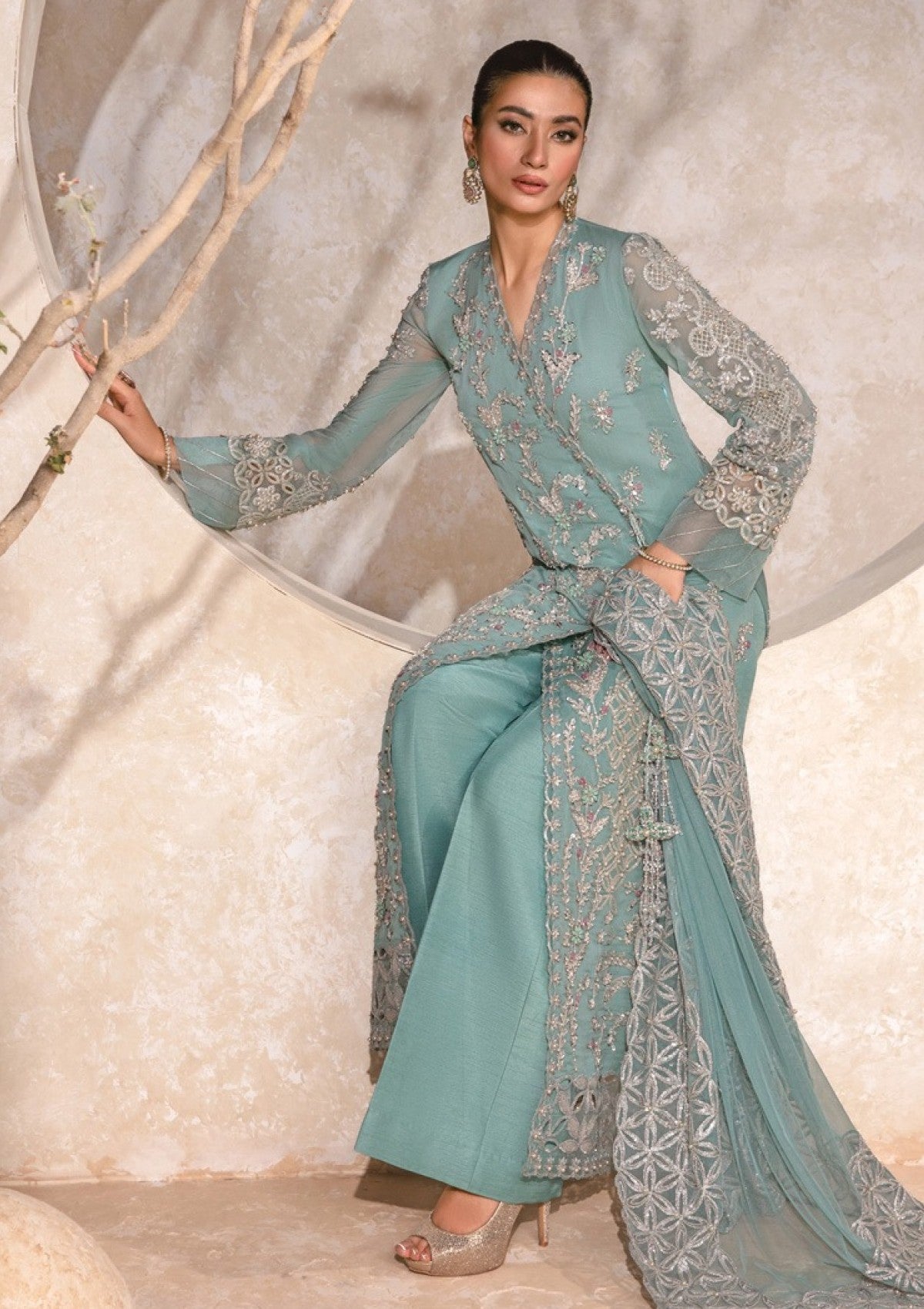 Rangrasiya | Chatoyer Wedding Formals 24 | D#04 - Firuzeh - Designer Dress with Intricate embroidery and embellishments. Shop elegent wedding dress at Maria Faisal.