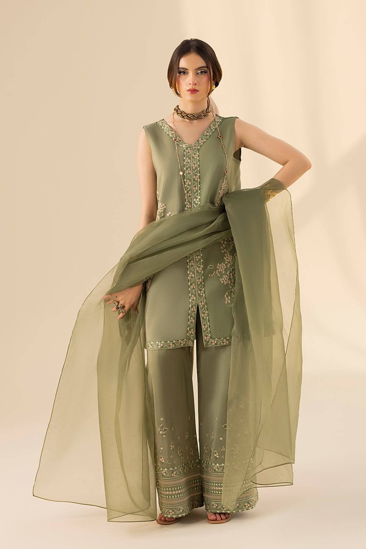 Erum Khan | Lillia Summer Edit | Olive Bloom by Maria Faisal - Registered Vendor of : Erum Khan - type : Ladies Clothes - 100% original wedding dresses