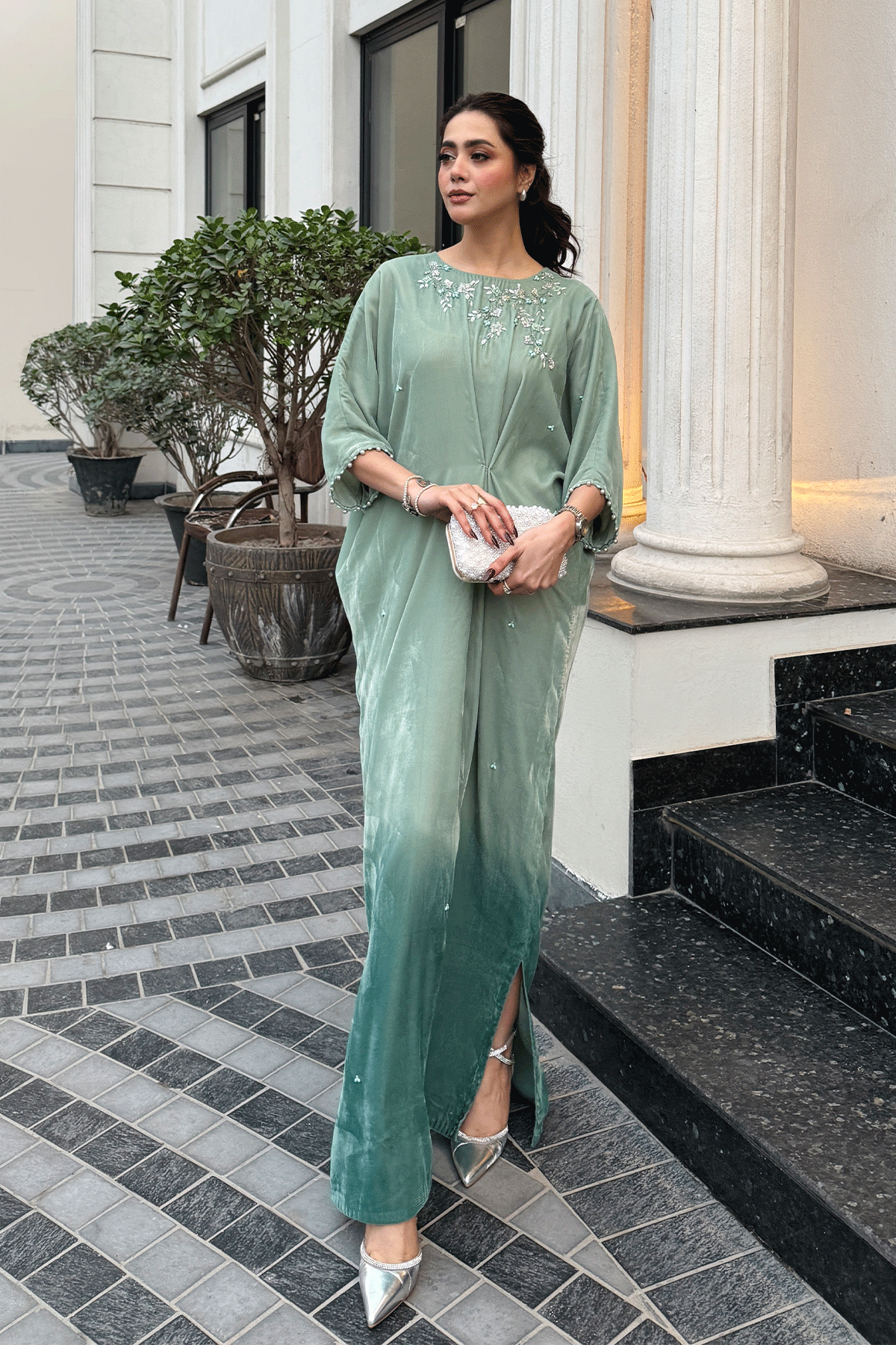 Erum Khan | Velvet Edit | Serenity - Formal Dress - available at Maria Faisal in UK and USA.