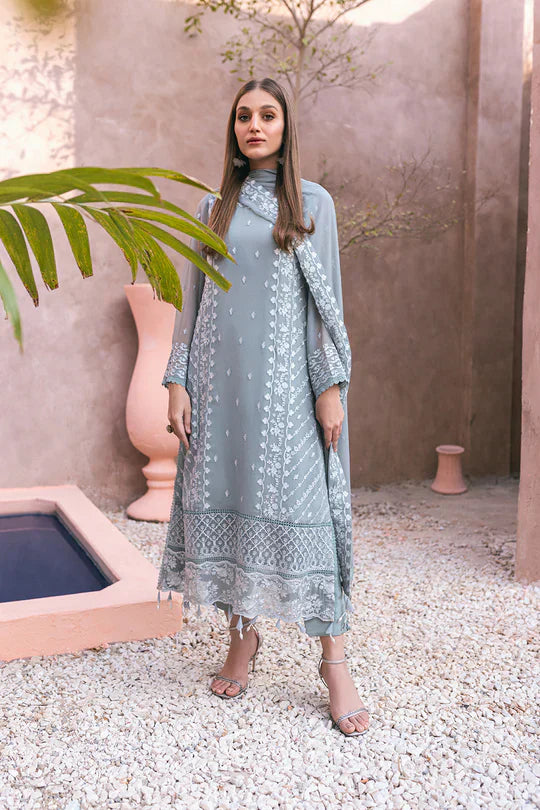 Azure | Embroidered Ensembles 3 Pcs | Frosted Fern - Formal 