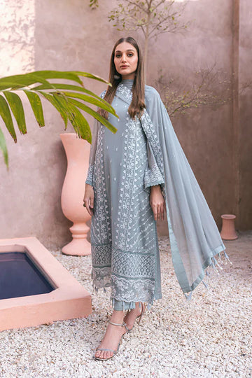 Azure | Embroidered Ensembles 3 Pcs | Frosted Fern