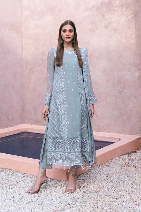 Azure | Embroidered Ensembles 3 Pcs | Frosted Fern - Formal 