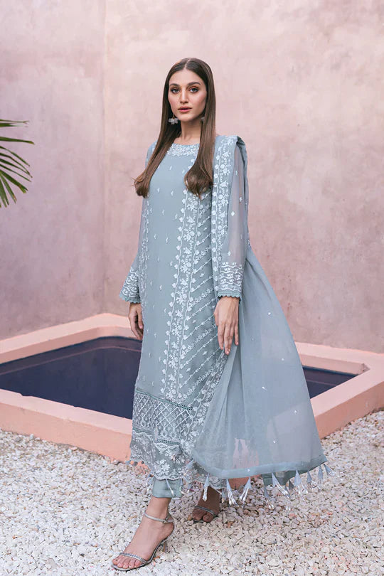 Azure | Embroidered Ensembles 3 Pcs | Frosted Fern