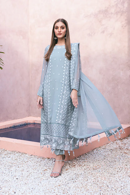 Azure | Embroidered Ensembles 3 Pcs | Frosted Fern - Formal 