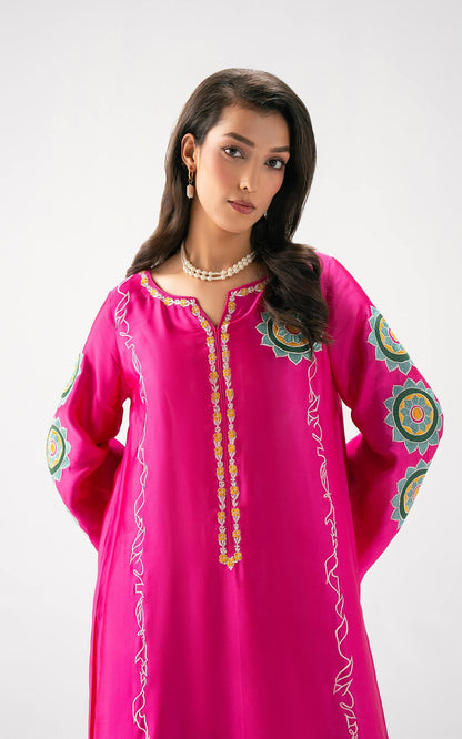 Asifa and Nabeel | Celevara Luxe | Fuchsia Flame - Luxury Dress - available at Maria Faisal in UK and USA.