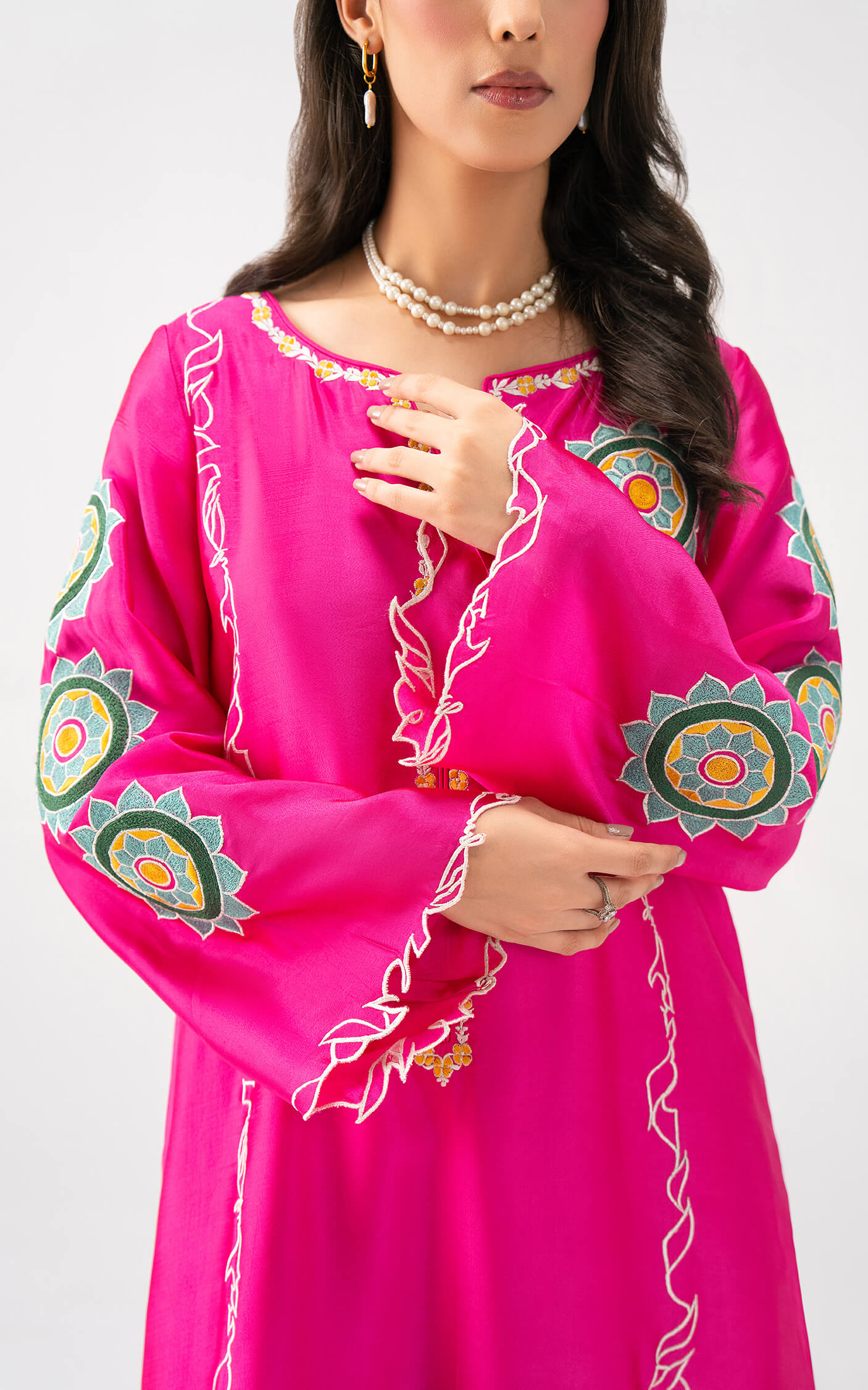 Asifa and Nabeel | Celevara Luxe | Fuchsia Flame - Luxury Dress - available at Maria Faisal in UK and USA.