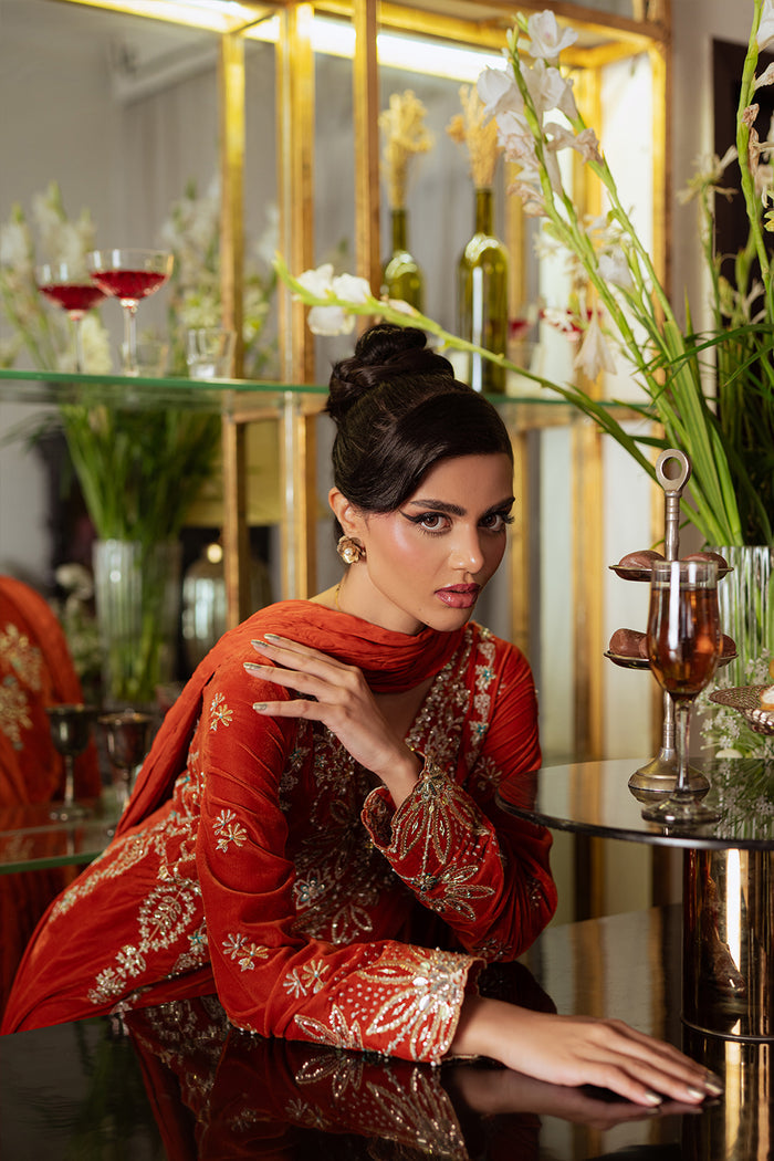 Saira Rizwan | Velvet Pret 25 | NEELAM-SRVP25-06 - Formal Dress - available at Maria Faisal in UK and USA.