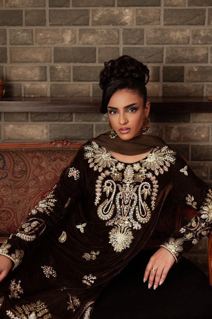 Saira Rizwan | Velvet Pret 25 | GURR-SRVP25-09 - Formal Dress - available at Maria Faisal in UK and USA.