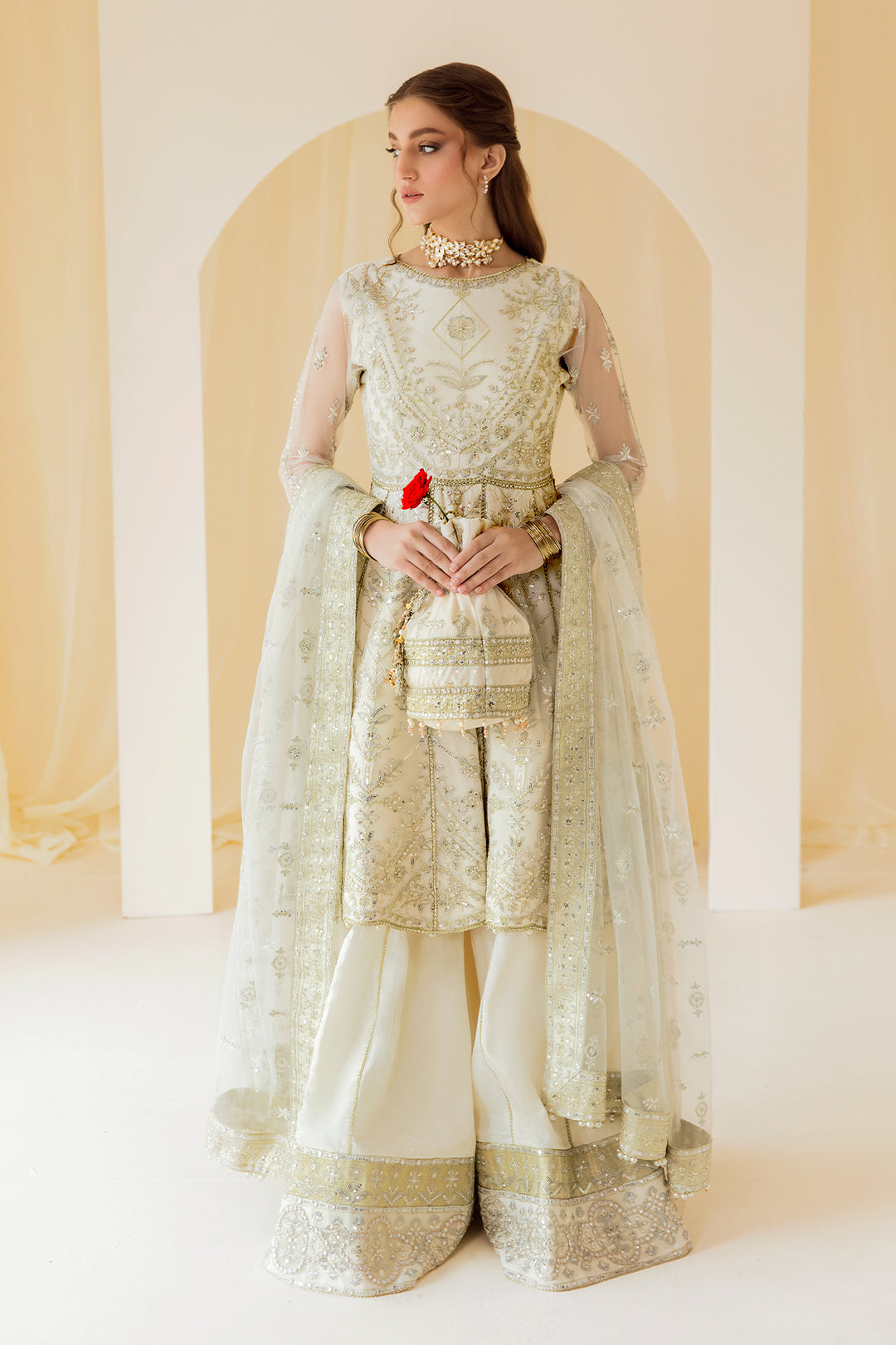 Alizeh | Formal Collection | Ghazal - Designer Dress with Intricate embroidery and embellishments. Shop elegent wedding dress at Maria Faisal.