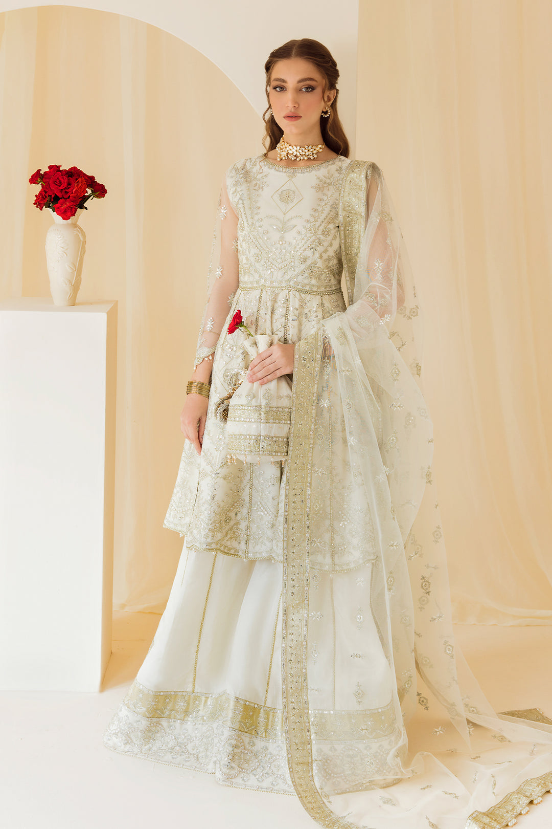 Alizeh | Formal Collection | Ghazal - Designer Dress with Intricate embroidery and embellishments. Shop elegent wedding dress at Maria Faisal.