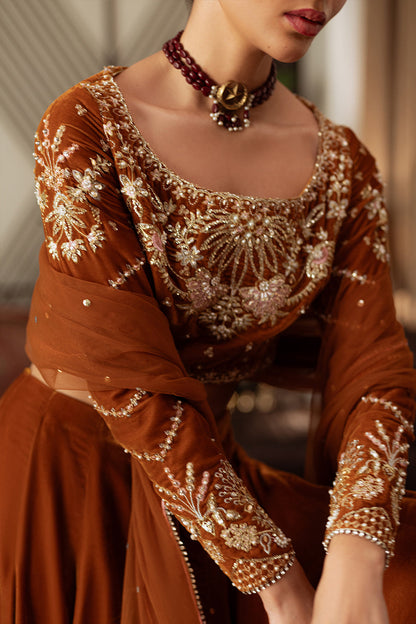 Saira Rizwan | Velvet Pret 25 | AMBERIN-SRVP25-11 - Formal Dress - available at Maria Faisal in UK and USA.