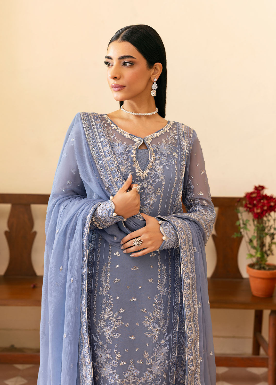 Gulaal | Reverie Embroidered Chiffon | MEHER - Ladies Clothes 