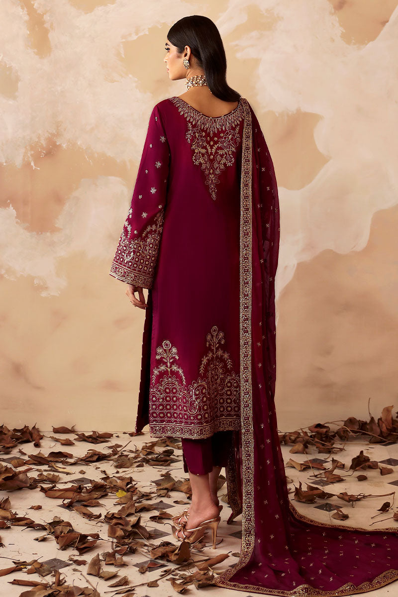 Gulaal | Shehrnaaz Raw Silk | Ramail - Designer Dress with Intricate embroidery and embellishments. Shop elegent wedding dress at Maria Faisal.