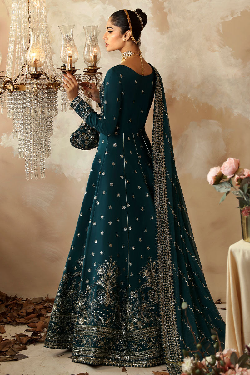 Gulaal | Shehrnaaz Raw Silk | Mahiri - Designer Dress with Intricate embroidery and embellishments. Shop elegent wedding dress at Maria Faisal.