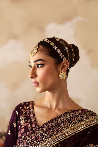 Gulaal | Shehrnaaz Raw Silk | Jahaan - Designer Dress with Intricate embroidery and embellishments. Shop elegent wedding dress at Maria Faisal.