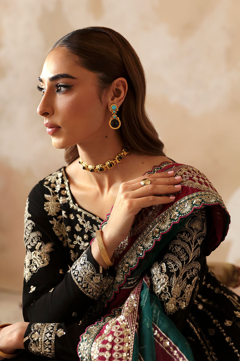 Gulaal | Shehrnaaz Raw Silk | Nazmil - Designer Dress with Intricate embroidery and embellishments. Shop elegent wedding dress at Maria Faisal.