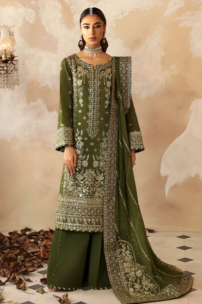 Gulaal | Shehrnaaz Raw Silk | Sohina - Designer Dress with Intricate embroidery and embellishments. Shop elegent wedding dress at Maria Faisal.