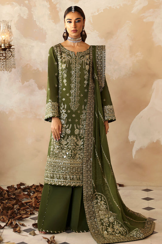 Gulaal | Shehrnaaz Raw Silk | Sohina - Designer Dress with Intricate embroidery and embellishments. Shop elegent wedding dress at Maria Faisal.