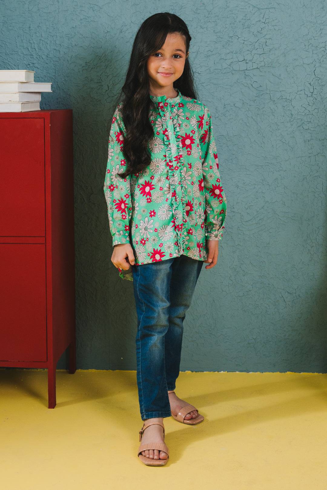 Zellbury Girls | 1 Piece Cambric | Kurta - 1653 by Maria Faisal - Registered Vendor of : Zellbury Girls - type : Kids Clothes - 100% original wedding dresses