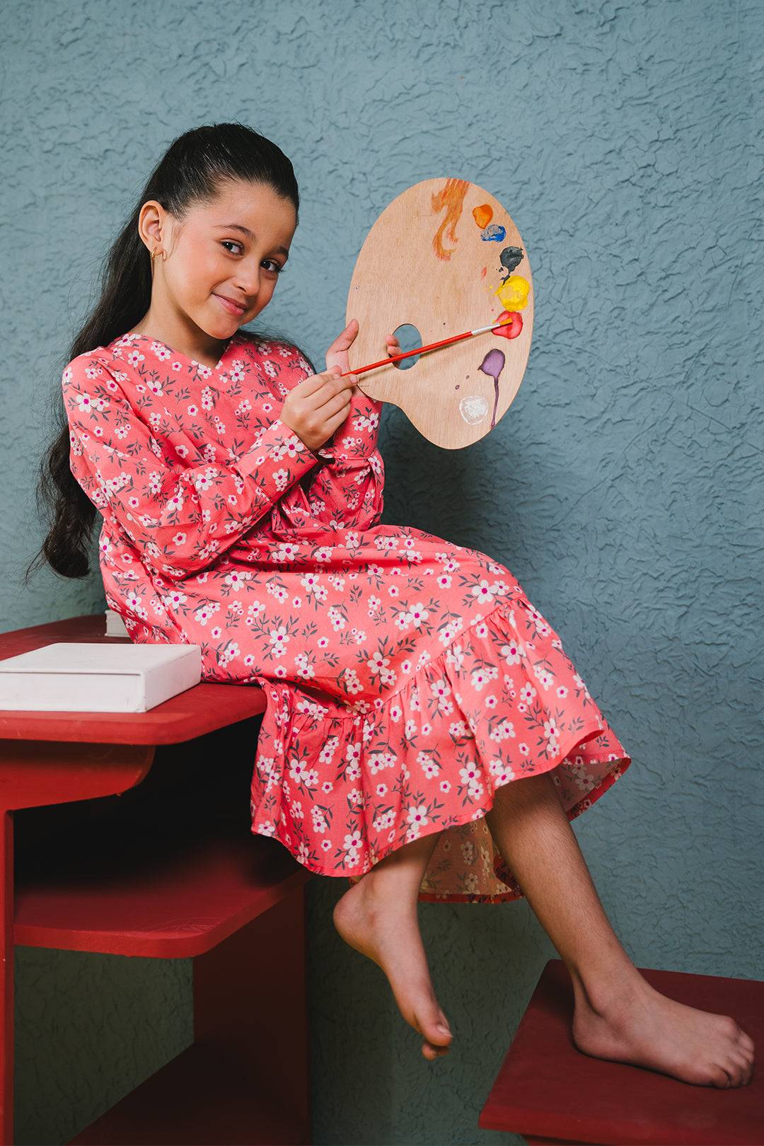 Zellbury Girls | 1 Piece Cambric | Kurta - 1656 by Maria Faisal - Registered Vendor of : Zellbury Girls - type : Kids Clothes - 100% original wedding dresses