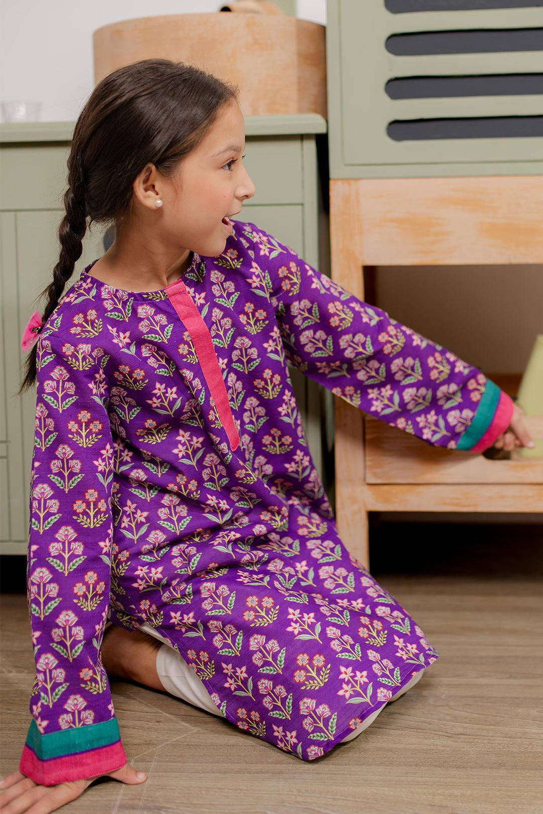 Zellbury Girls | 1 Piece Khaddar | Kurta - 1699 by Maria Faisal - Registered Vendor of : Zellbury Girls - type : Kids Clothes - 100% original wedding dresses