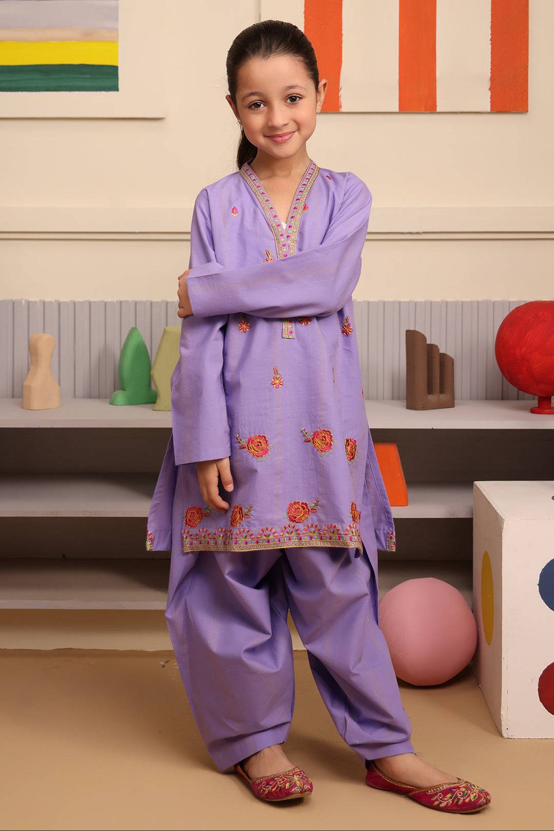 Zellbury Girls | 2 Piece Lawn | Embroidered Kurta Trouser - 2662 by Maria Faisal - Registered Vendor of : Zellbury Girls - type : Kids Clothes - 100% original wedding dresses