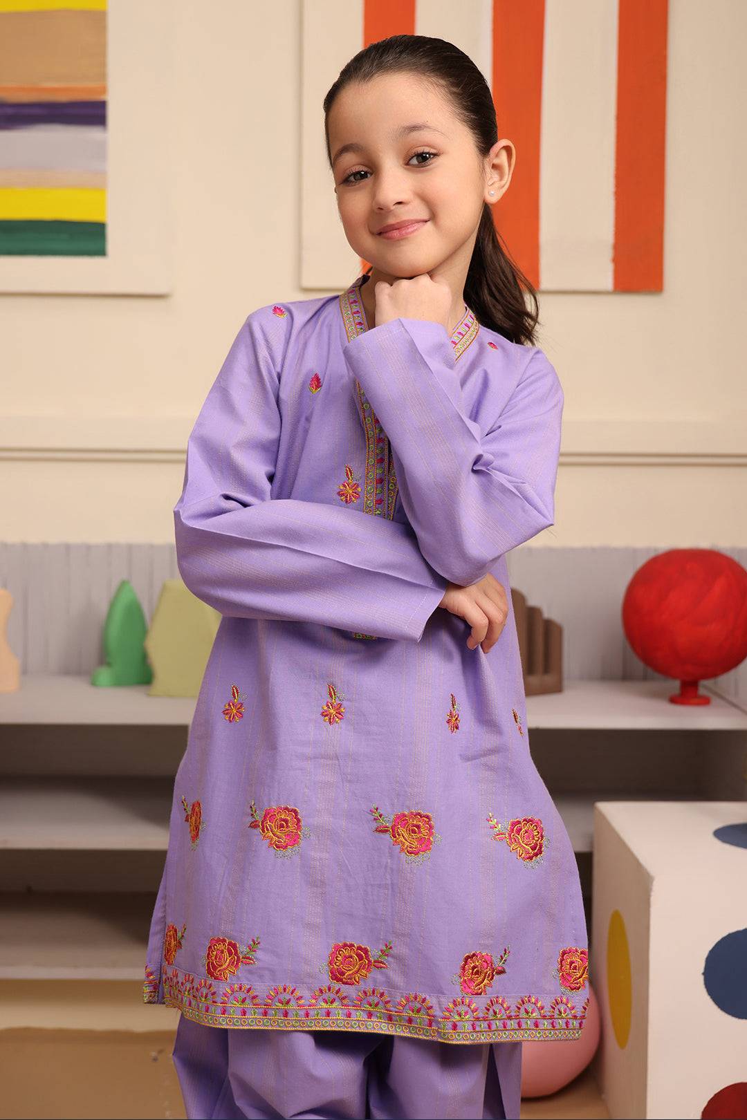 Zellbury Girls | 2 Piece Lawn | Embroidered Kurta Trouser - 2662 by Maria Faisal - Registered Vendor of : Zellbury Girls - type : Kids Clothes - 100% original wedding dresses