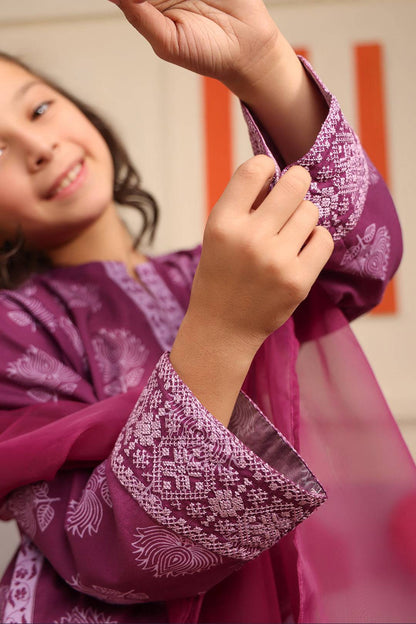 Zellbury Girls | 3 Piece Cambric | Embroidered Kurta Dupatta Trouser - 3664 by Maria Faisal - Registered Vendor of : Zellbury Girls - type : Kids Clothes - 100% original wedding dresses